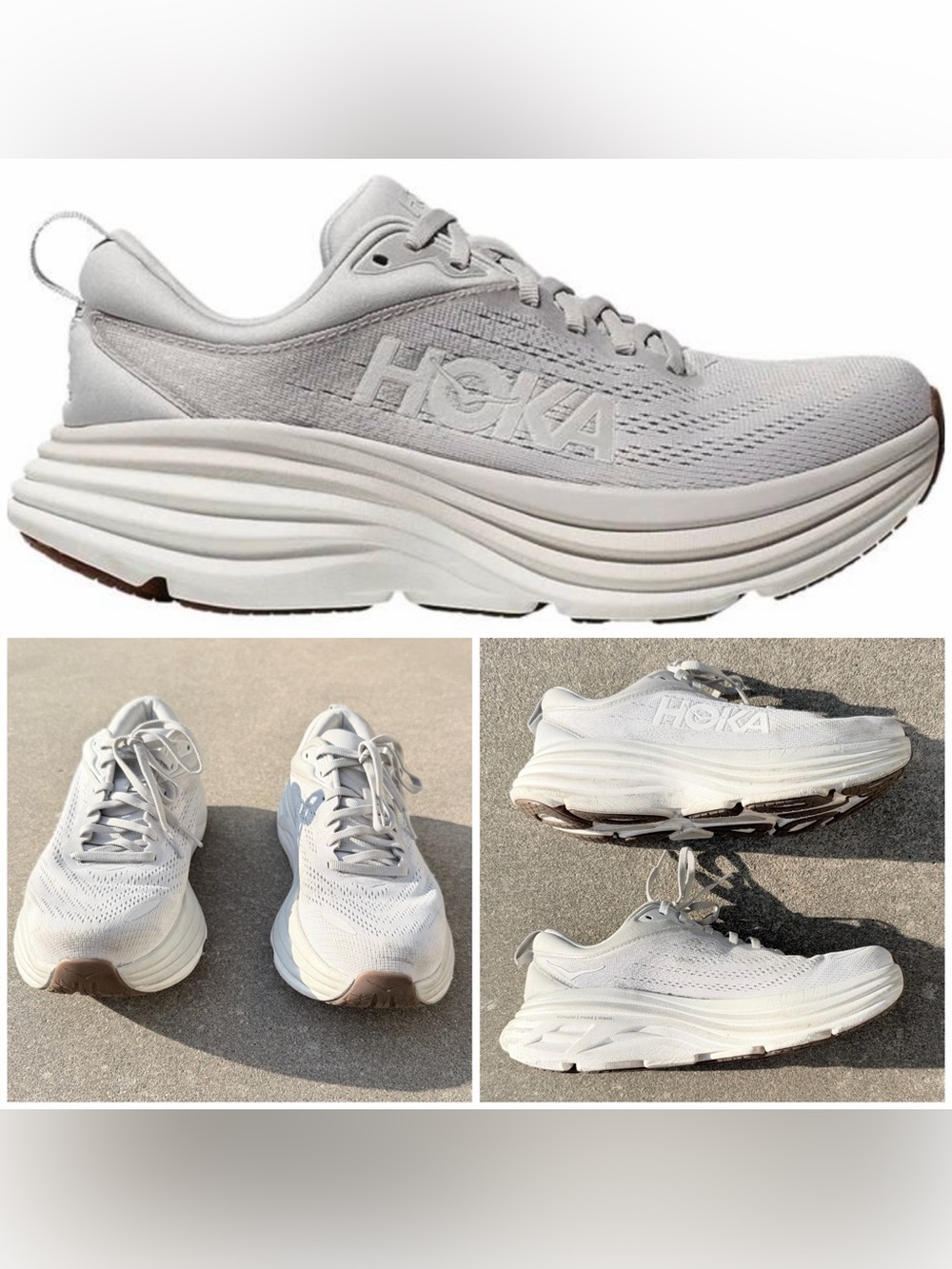Women’s Hoka Bondi 8 Lunar Rock Nimbus Cloud size 9